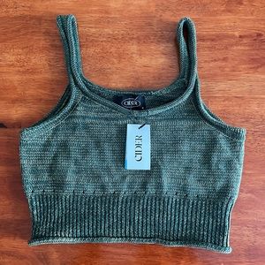‘Cider’ green knitted crop top. Size M.